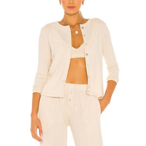 Donni 'Cardi' White Pearl Button Sweater Size S